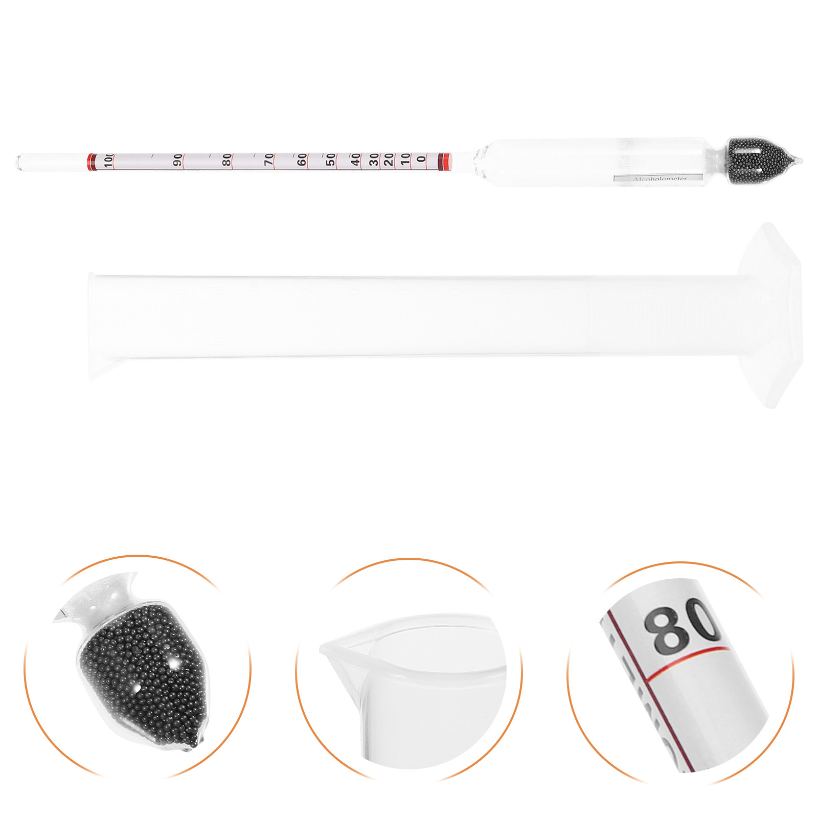 Wine Beer Cider - 1 Set Stevige Plastic Hydrometer en