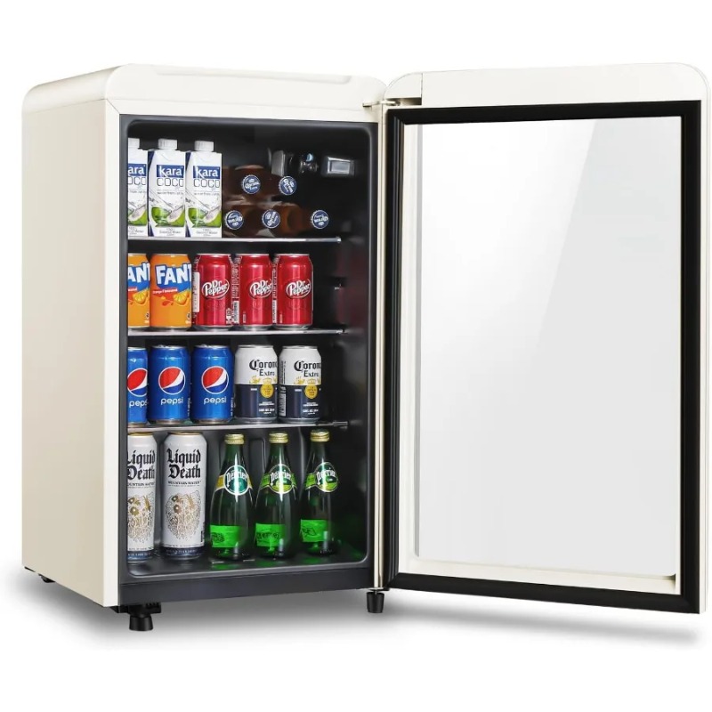 Wine Beer Mini Fridge - Retro Drank Koelkast Koeler 3.2 Cu.ft