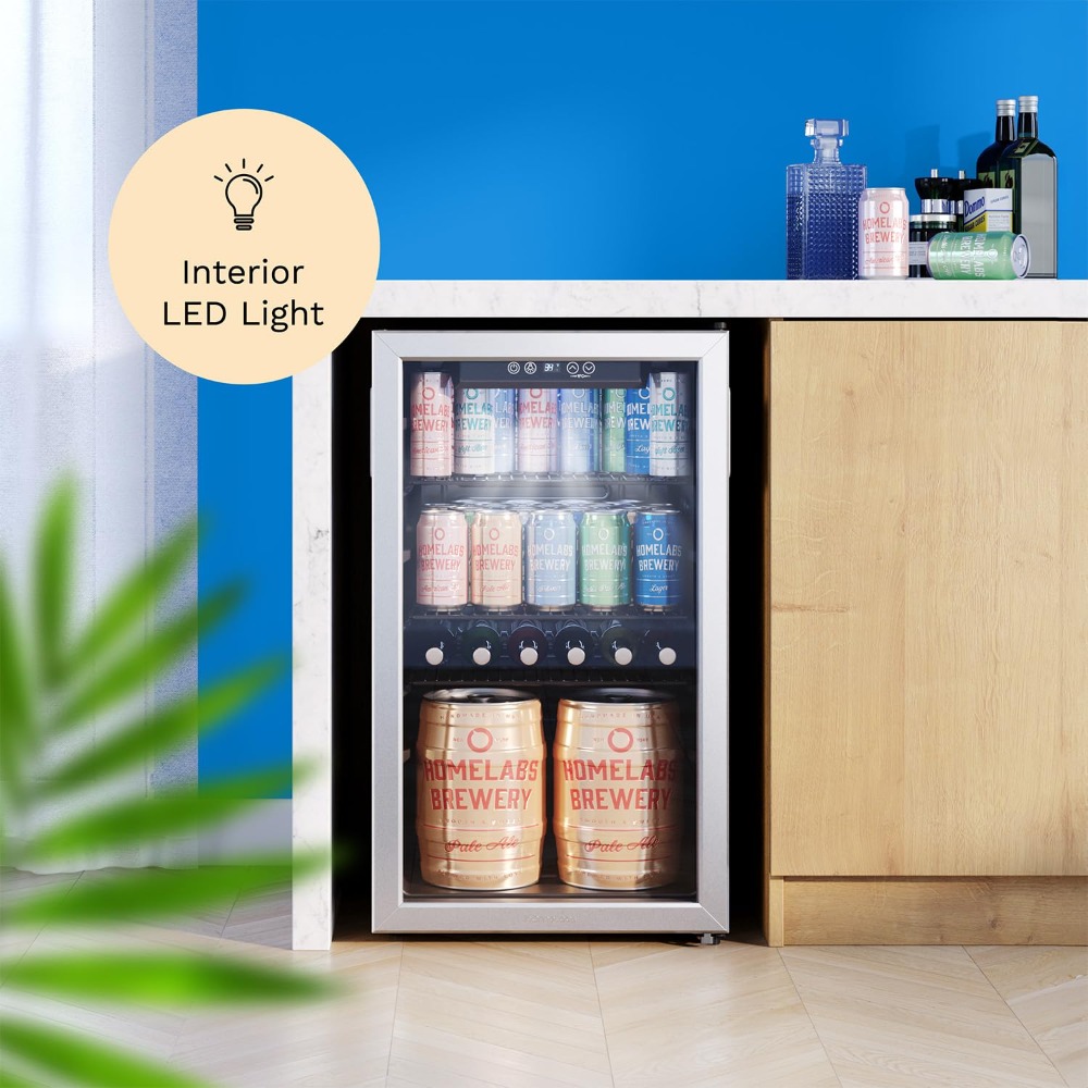 Wine Beer Mini Fridge - 120 blikjes mini-koelkast, glazen deur koeler