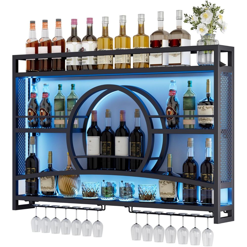 Wine Rack Wall Mount - 3-laags 46 inch wijnrek wandmontage met