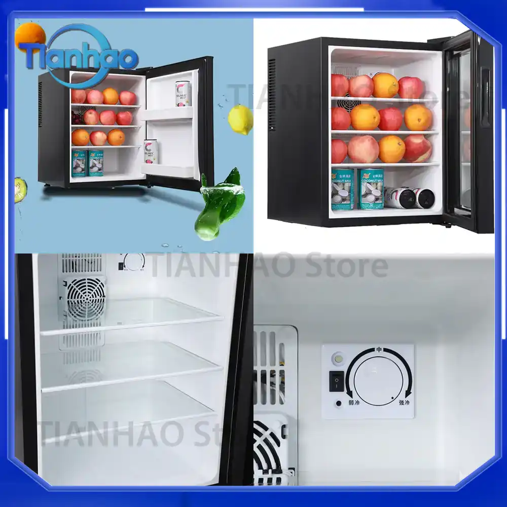 Wine Beer Mini Fridge - Mini Koelkast 40L Koelkast met Glazen