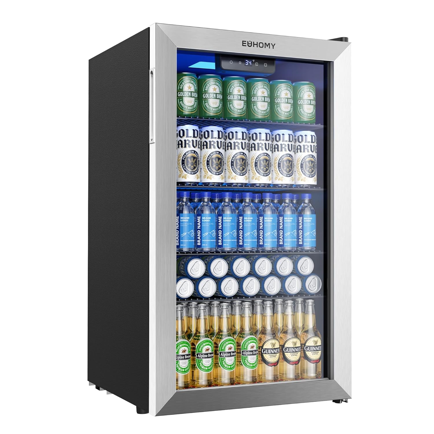 Wine Beer Mini Fridge - Minikoelkast 130 blikjes drankenkoeler glazen deur