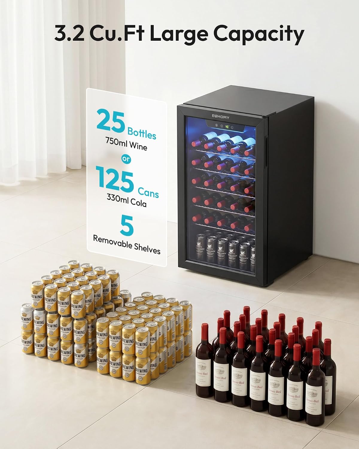 125 blikjes drankenkoeler met  - Wine Beer Mini Fridge recensie en prijs