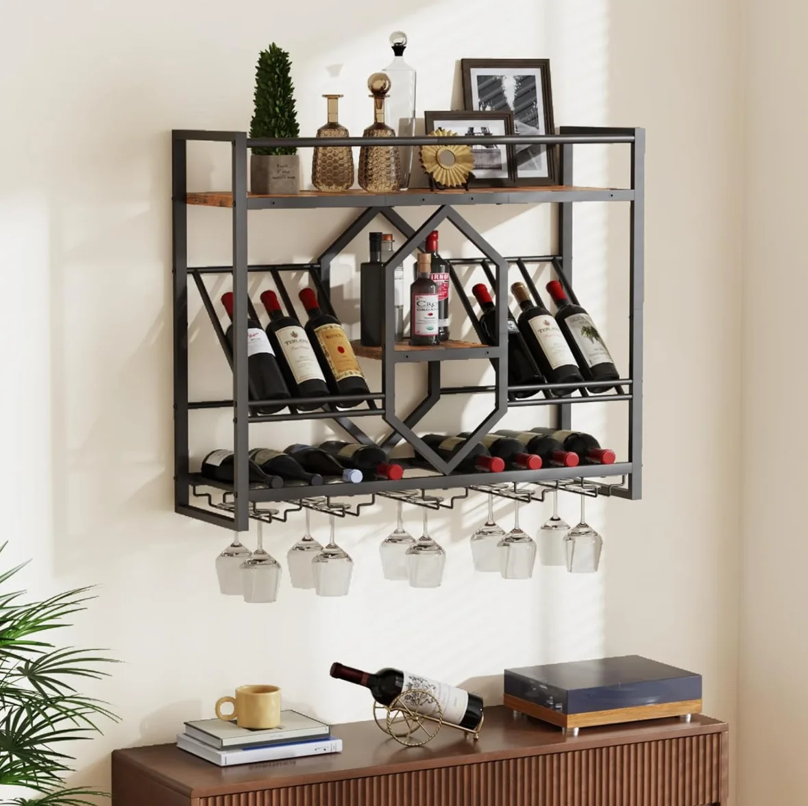 Smeedijzeren bar-wijnrek, wand - Wine Rack Wall Mount recensie en prijs