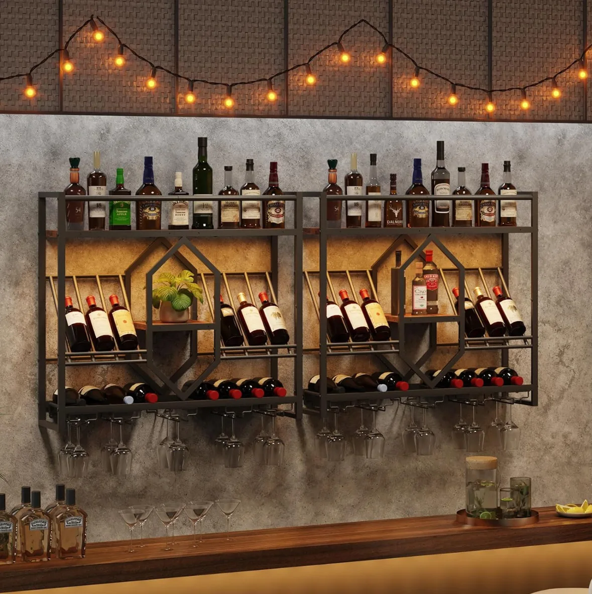 Smeedijzeren bar-wijnrek, wand - Wine Rack Wall Mount recensie en prijs