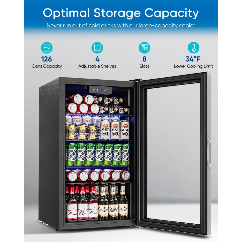 Drankenkoelkast - 126 blikjes  - Wine Beer Mini Fridge recensie en prijs