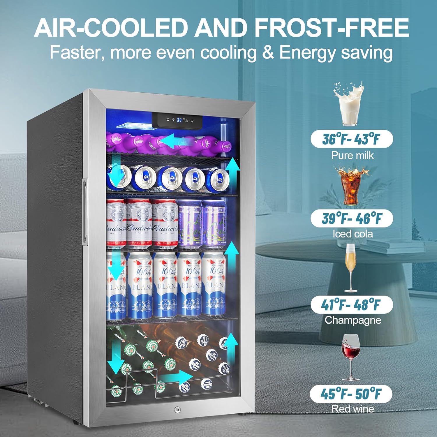 3,2 Cu.Ft 128 blikjes drankenk - Wine Beer Mini Fridge recensie en prijs