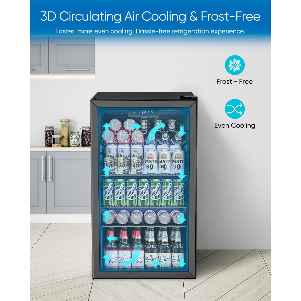 3,2 Cu.Ft Mini drankenkoelkast - Wine Beer Mini Fridge recensie en prijs