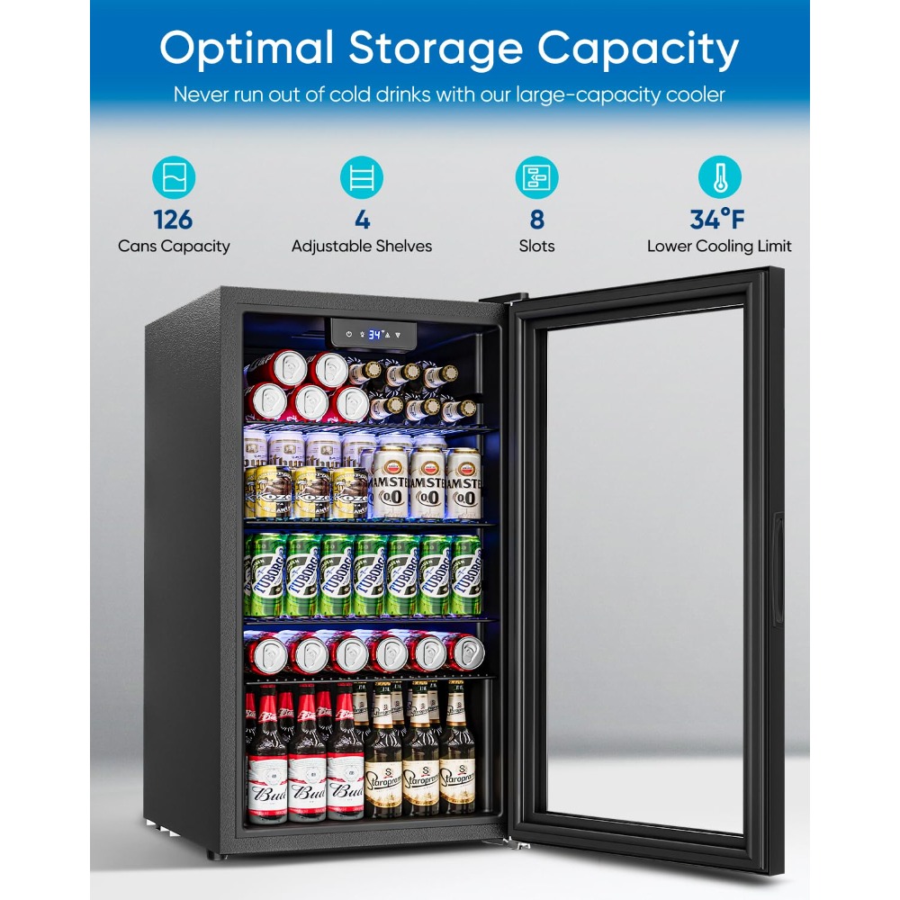 3,2 Cu.Ft Mini drankenkoelkast - Wine Beer Mini Fridge recensie en prijs