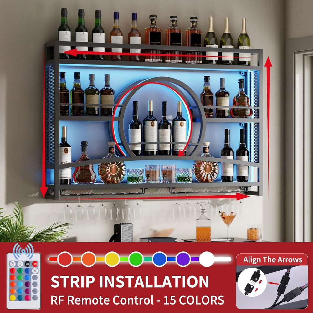 3-laags 46 inch wijnrek wandmo - Wine Rack Wall Mount recensie en prijs