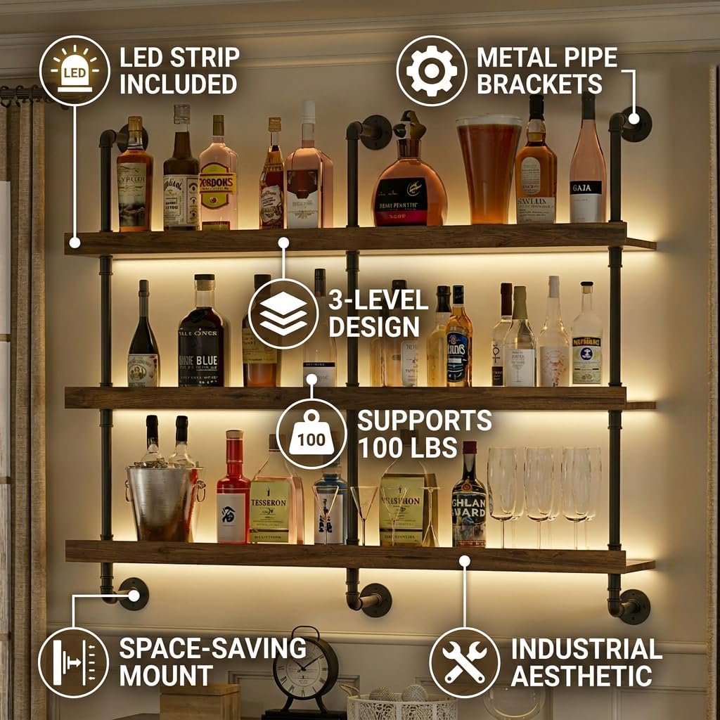 Wandgemonteerd wijnrek met LED - Wine Rack Wall Mount recensie en prijs